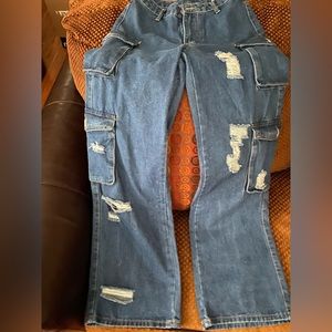 Cargo ripped jeans